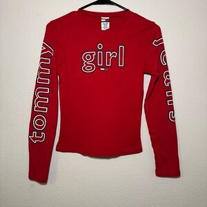 Tommy Hilfiger Jeans Ribbed Graphic Long Sleeve Top